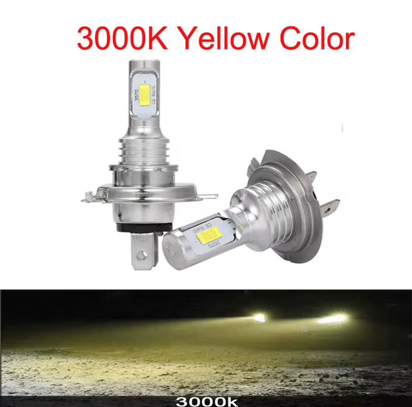 2Pcs H7 CSP Mini LED H4 H1 H11 Car Headlight Bulbs H8 HB3 HB4 9005 9006 Led Canbus 100W 20000LM 6000K 12V 24V Auto Fog Lights