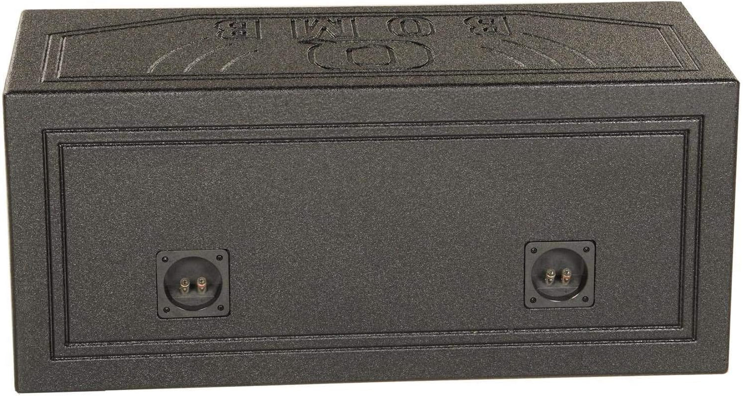 QBOMB10V Dual 10 Inch Vented Port Subwoofer Sub Box, 1 Cubic Foot per Sub, Tuning Frequency 40 Hz, with Bedliner Spray