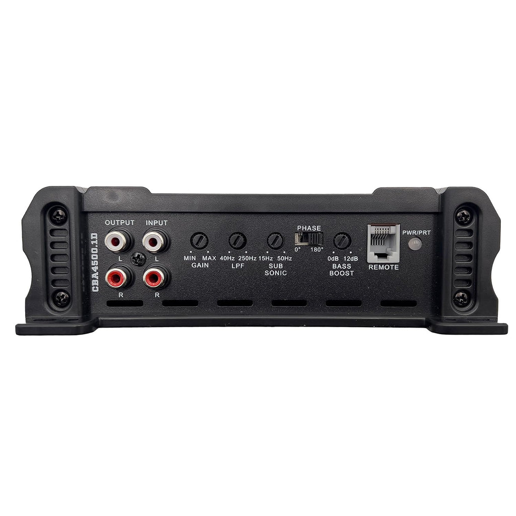 Cobalt CBA4500.1D Monoblock 1-Channel Class D Amplifier for Car Subwoofer, 4500W Max, 1200W RMS, 1/2/4 Ohm Stable, Adjustable Low Pass with Bass Boost, MOSFET Power Supply, Bass Knob Included