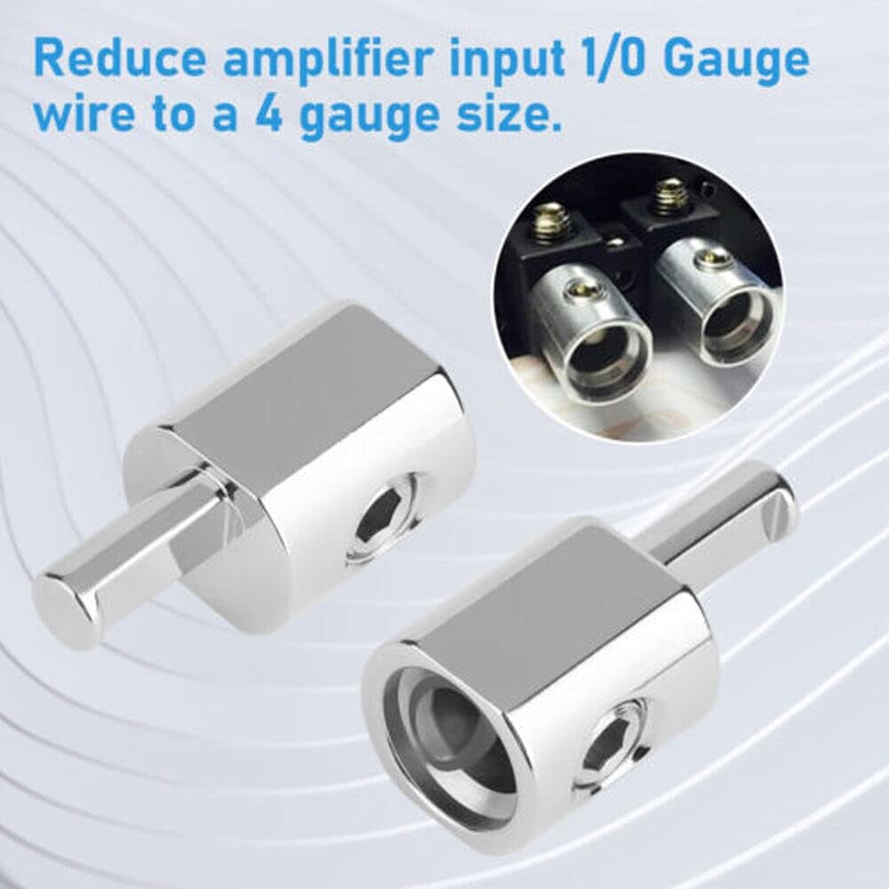 4Pcs 1/0 Gauge to 4 Gauge Pin AWG Power Wire Reducer Car Audio Amp Terminal