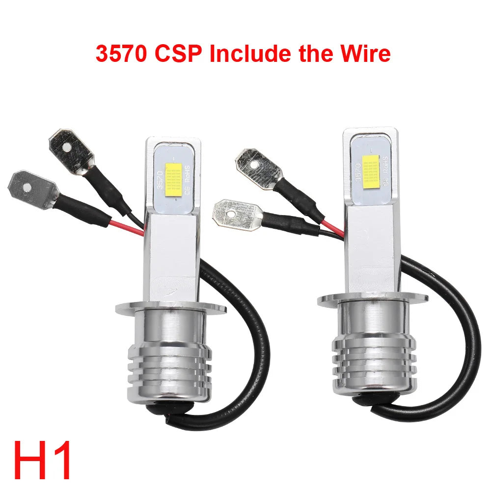 2Pcs H7 CSP Mini LED H4 H1 H11 Car Headlight Bulbs H8 HB3 HB4 9005 9006 Led Canbus 100W 20000LM 6000K 12V 24V Auto Fog Lights