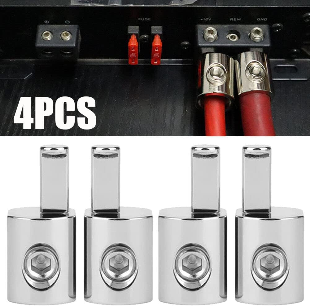 4Pcs 1/0 Gauge to 4 Gauge Pin AWG Power Wire Reducer Car Audio Amp Terminal