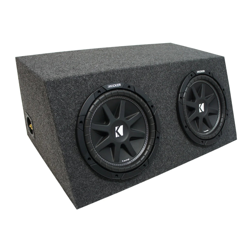 Universal Car Stereo Hatchback Sealed Dual 10" Kicker Comp C10 Sub Box 2 Ohm