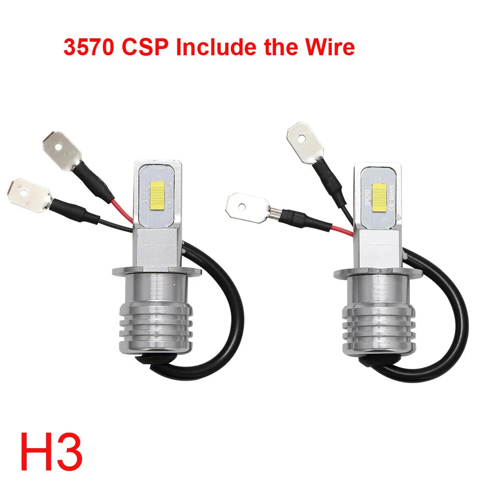 2Pcs H7 CSP Mini LED H4 H1 H11 Car Headlight Bulbs H8 HB3 HB4 9005 9006 Led Canbus 100W 20000LM 6000K 12V 24V Auto Fog Lights